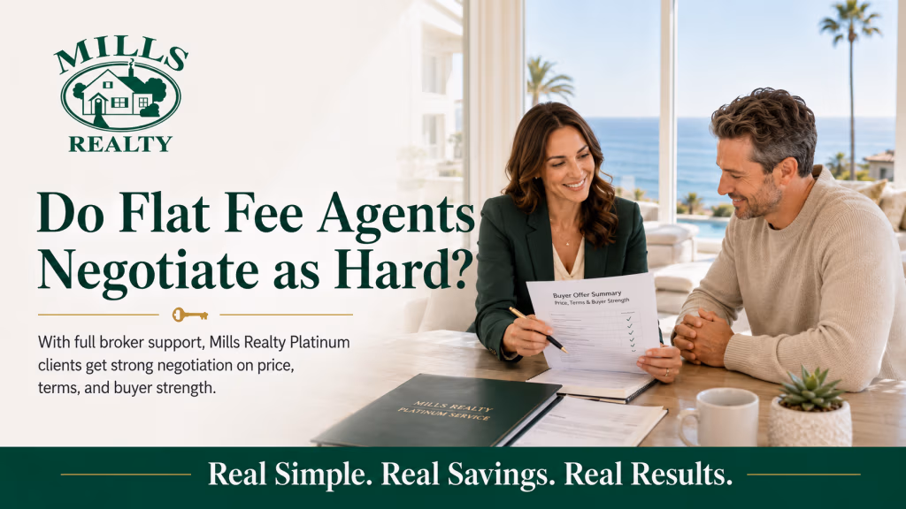 Do Flat Fee agents negotiate as hard with Mills Realty Platinum broker support